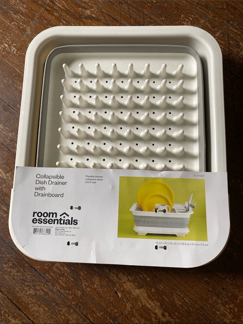 Room Essentials Cream Collapsible Dish Drainer with Drainboard - Cream